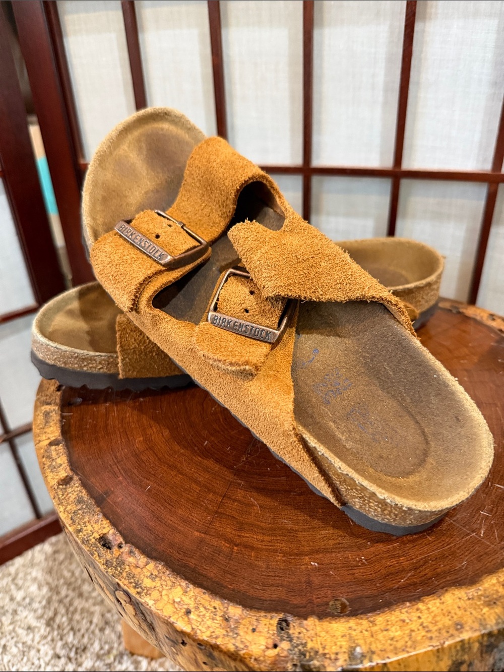 Birkenstock Arizona Suede Sandals Tan 37